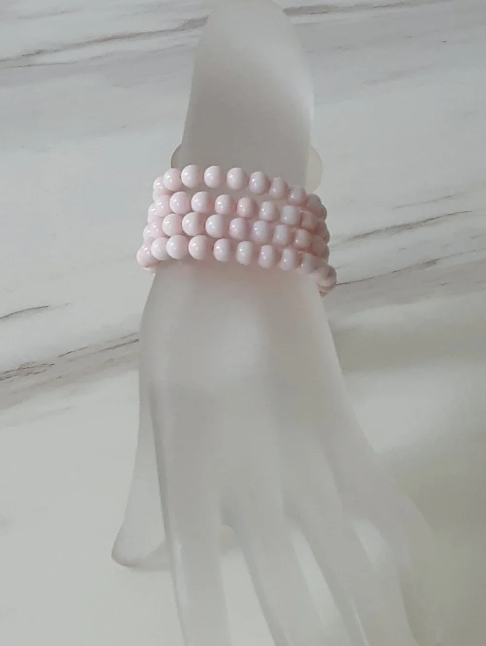 Organic Queen Conch Shell Beaded Stretch Bracelet or Necklace 11